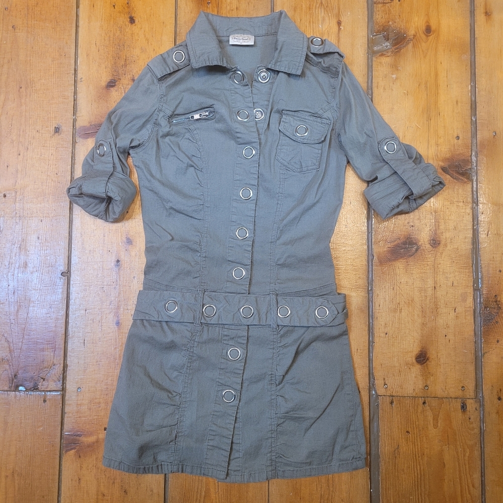 Pretty Good Jumper Dress Green 1/2 Sleeve Belted Sz Small